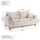 Ver imagem 3 de Sofá Living 3 Lugares 200cm Linho Ananda CabeCasa MadeiraOriginals Bege/Creme
