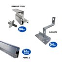 Ver imagem 2 de Kit Estrutura Fixador Linha C 1,20m para 01 Placa Painel Solar Alumínio e Inox | Telha Cerâmica Cime