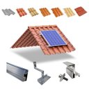 Ver imagem 1 de Kit Estrutura Fixador Linha C 1,20m para 01 Placa Painel Solar Alumínio e Inox | Telha Cerâmica Cime
