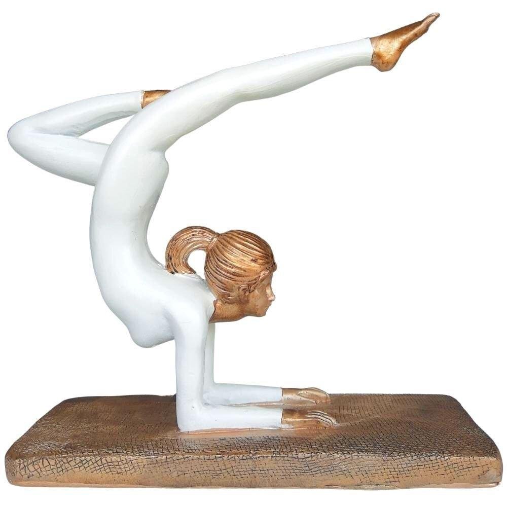 Figura Decorativa de Resina Mulher Fazendo Yoga Oceano 16cm