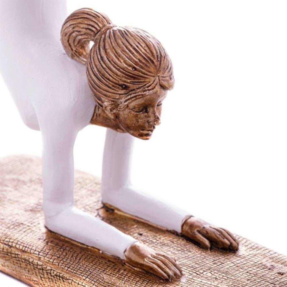 Figura Decorativa de Resina Mulher Fazendo Yoga Oceano 16cm - 4