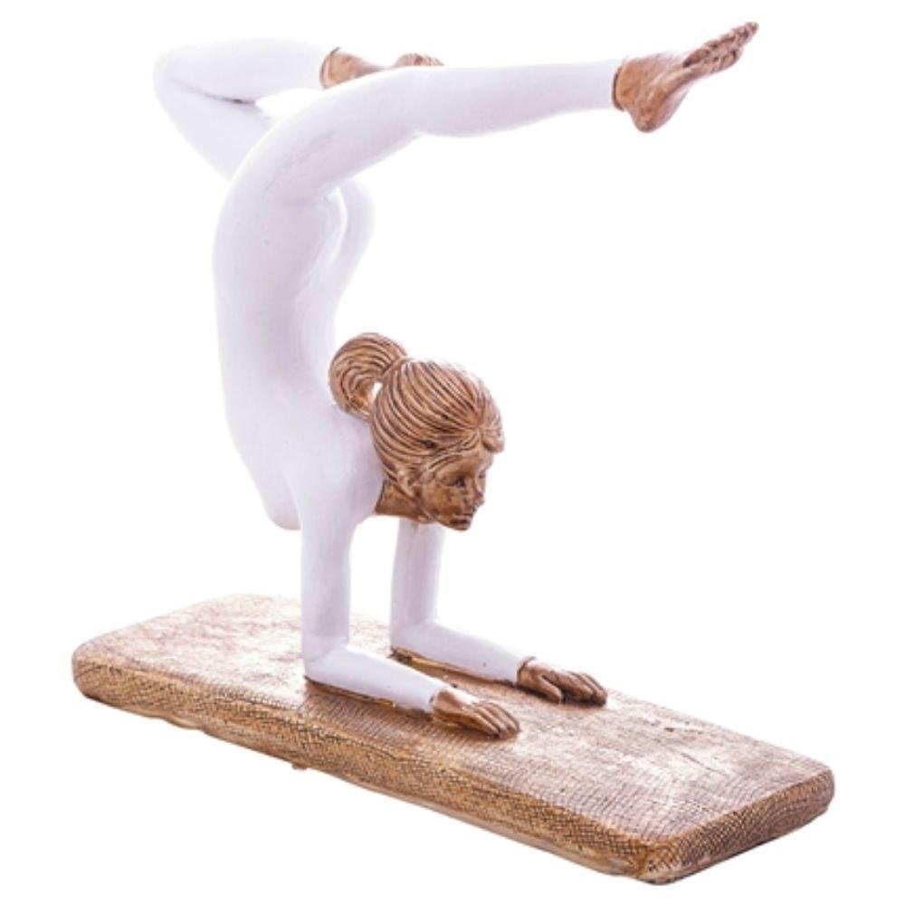 Figura Decorativa de Resina Mulher Fazendo Yoga Oceano 16cm - 2