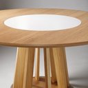Ver imagem 5 de Mesa de Jantar 4 Lugares Redonda com Prato Giratório 135cm Tampo MDF Flora Marrom/Cinamomo/Off White