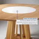 Ver imagem 7 de Mesa de Jantar 4 Lugares Redonda com Prato Giratório 135cm Tampo MDF Flora Marrom/Cinamomo/Off White