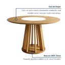 Ver mais imagens de Mesa de Jantar 4 Lugares Redonda com Prato Giratório 135cm Tampo MDF Flora Marrom/Cinamomo/Off White