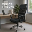 Ver imagem 3 de Cadeira Escritório Presidente Tela Mesh Tribune Base Cromada Rodinhas e Laudo Ergonômico Preto