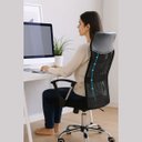Ver mais imagens de Cadeira Escritório Presidente Tela Mesh Tribune Base Cromada Rodinhas e Laudo Ergonômico Preto