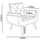 Ver imagem 4 de Poltrona Opala Decorativa Linho Cinza - D'Rost