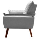 Ver imagem 2 de Poltrona Opala Decorativa Linho Cinza - D'Rost