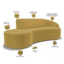 Ver imagem 6 de Sofá 4 Lugares Curvo Living Firenze Direito D02 Veludo Mostarda 280cm C-279 - Lyam