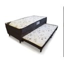 Ver imagem 1 de Cama Solteiro Conjugada com Molas e C/ cama Auxiliar 88 x 188- Suede Marrom - Tampo Bambu Marrom
