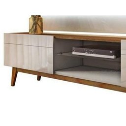 Rack com Painel Imcal Classic 220cm Freijó com Off White 2 Gavetas - 10875 - 73777 - 4
