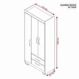 Guarda-Roupa Nt 5000 3 Portas e 2 Gavetas Notável - Café - 4 Guarda-Roupa Nt 5000 3 Portas e 2 Gavetas Notável - Café - 4