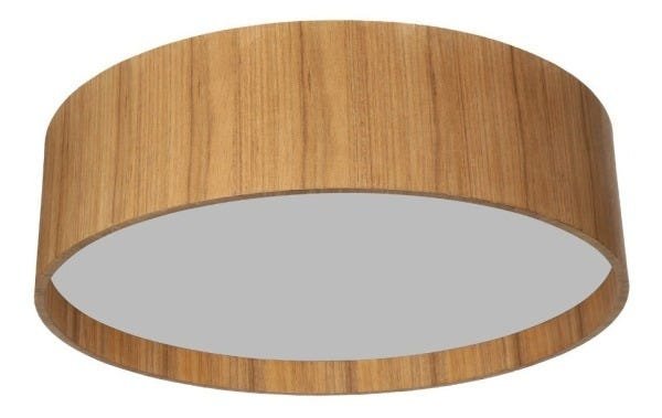 Plafon Wood Redondo 30cm - 2 luzes E27 - Freijó - 1