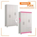 Ver imagem 3 de Guarda-roupa Nt 5005 4 Portas e 2 Gavetas Notável - Branco/rosa