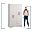 Ver imagem 6 de Guarda-roupa Nt 5005 4 Portas e 2 Gavetas Notável - Branco/rosa