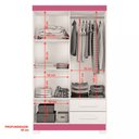 Ver imagem 5 de Guarda-roupa Nt 5005 4 Portas e 2 Gavetas Notável - Branco/rosa