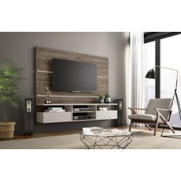 Painel TV até 60 Polegadas Nt 1015 Notável com 2 Portas - Carvalho/Preto - 7