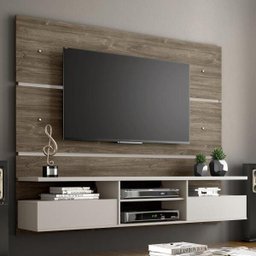 Painel TV até 60 Polegadas Nt 1015 Notável com 2 Portas - Carvalho/Preto - 13