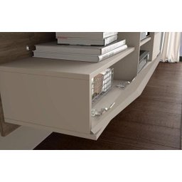 Painel TV até 60 Polegadas Nt 1015 Notável com 2 Portas - Carvalho/Preto - 15