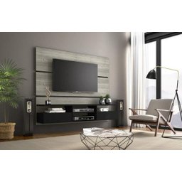 Painel TV até 60 Polegadas Nt 1015 Notável com 2 Portas - Carvalho/Preto - 1