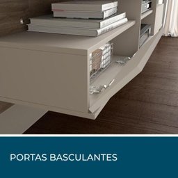 Painel TV até 60 Polegadas Nt 1015 Notável com 2 Portas - Carvalho/Preto - 9