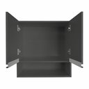 Ver imagem 4 de Armário Aéreo Multiuso 2 Portas 60cm com Nicho 100% Mdf Cor:cinza