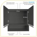 Ver imagem 3 de Armário Aéreo Multiuso 2 Portas 60cm com Nicho 100% Mdf Cor:cinza
