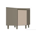 Ver imagem 1 de Gabinete de Cozinha Modulado Balcão Canto Oblíquo Connect 1 Porta C/tampo Duna/cristal - Henn
