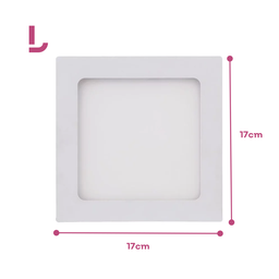 Painel Led de Sobrepor Quadrado 17x17cm 12W Branco - Brilia 438329 - 3