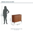 Ver imagem 3 de Buffet Bend 99 cm Porta Frisada Incolar Cedro com Pé Preto