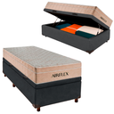 Ver imagem 1 de Kit Cama Box Bau e Colchão Molas Ensacadas Solteiro Airflex Cinza