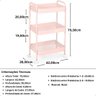 Carrinho Multiuso Organizador 3 Prateleiras - Rosa - 7