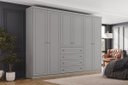 Ver imagem 3 de Guarda Roupa Casal Americano 6 Portas 4 Gavetas Frente em MDF - Henn