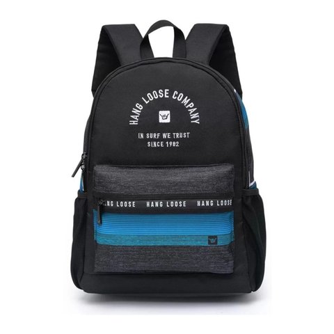 Mochila de Costas Executiva Cinza e Azul - Hang Loose