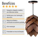Ver imagem 4 de Lustre Pendente em Madeira - Lupulo Sucupira Grande - 2902-2