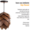 Ver imagem 5 de Lustre Pendente em Madeira - Lupulo Sucupira Grande - 2902-2