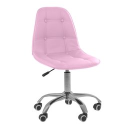 Cadeira Office Eiffel Botonê Ajustável Base Giratória - Rosa - 1