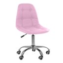 Ver imagem 1 de Cadeira Office Eiffel Botonê Ajustável Base Giratória - Rosa + E-book