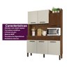 Armário de Cozinha Compacta 6 Portas 2 Gavetas Modena - Nogueira/off White/cp-ripado - 6