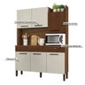 Armário de Cozinha Compacta 6 Portas 2 Gavetas Modena - Nogueira/off White/cp-ripado - 5