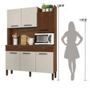 Ver imagem 4 de Armário de Cozinha Compacta 6 Portas 2 Gavetas Modena - Nogueira/off White/cp-ripado