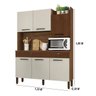 Armário de Cozinha Compacta 6 Portas 2 Gavetas Modena - Nogueira/off White/cp-ripado - 2