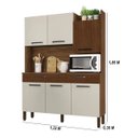 Ver imagem 2 de Armário de Cozinha Compacta 6 Portas 2 Gavetas Modena - Nogueira/off White/cp-ripado