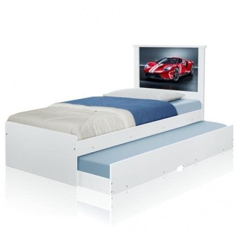 Bicama Solteiro Carro Sport Vermelho Colchões