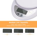 Ver imagem 6 de Balança De Cozinha Alimentos Digital De Precisão 1g Até 5kg Visor LCD C/ Copo Medidor Graduado p/ Li
