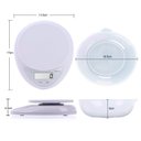 Ver imagem 2 de Balança De Cozinha Alimentos Digital De Precisão 1g Até 5kg Visor LCD C/ Copo Medidor Graduado p/ Li