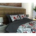 Ver imagem 5 de Cobre Leito King 3 Peças Malha 100% Algodão Orquídea Vermelha