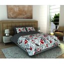 Ver imagem 1 de Cobre Leito King 3 Peças Malha 100% Algodão Orquídea Vermelha