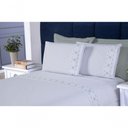 Ver mais imagens de Edredom + Jogo de Cama 200 Fios Damasco Queen 15 Peças 100% Poliéster - Branco-cinza